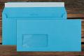 [19833.32] Briefhüllen mit Fenster C6/5 114x229 mm Haftklebend Intensivblau 100 g/qm